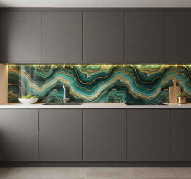 Tile decal for bathroom golden green marble effect - TenStickers