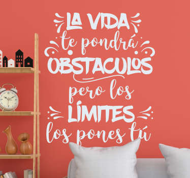 Vinilo pared frase de la vida - TenVinilo