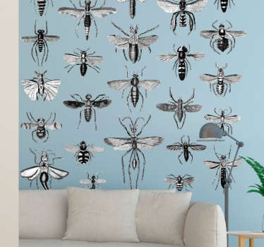 Flying Insects Wall Decal - TenStickers