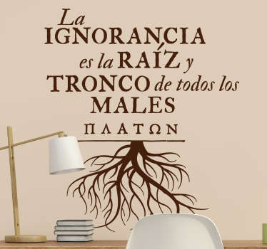Vinilo pared frase filosófica Maaton con árbol - TenVinilo