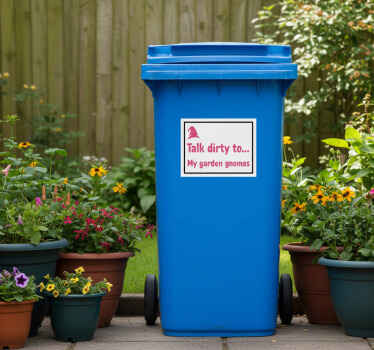 Wheelie bin sticker pink "talk dirty to me" - TenStickers