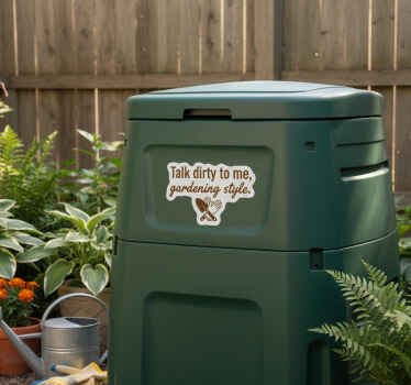 Wheelie bin sticker brown "talk dirty to me" - TenStickers