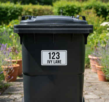 Recycling decal for bin traditional white home address - TenStickers