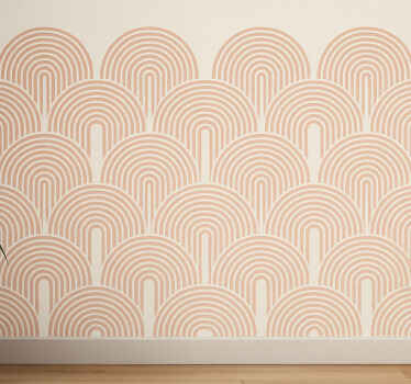 Sticker for tile overlapping peach pink arches - TenStickers