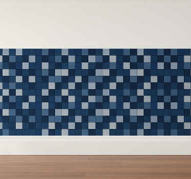 Sticker for tile blue scale square sequence - TenStickers