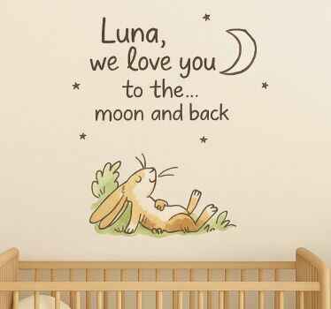 Nursery room wall decal i love you to the moon - TenStickers