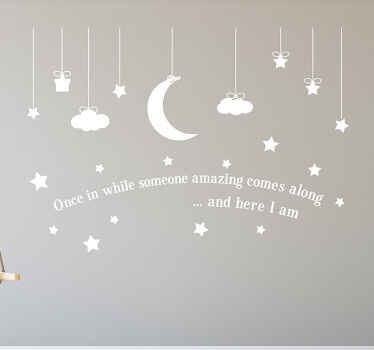Nursery room wall decal miracle baby bedtime quote - TenStickers
