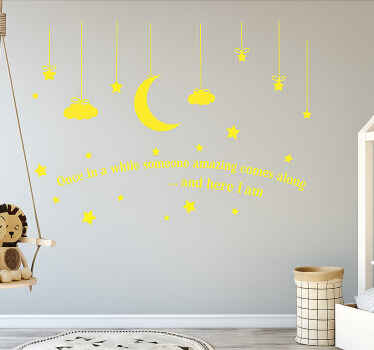 Nursery room wall decal miracle baby yellow quote - TenStickers