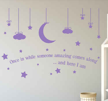 Nursery room wall decal miracle baby purple quote - TenStickers