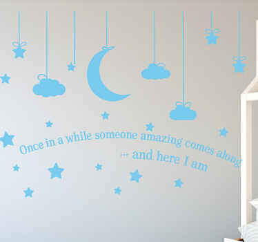 Nursery room wall decal miracle baby blue quote - TenStickers