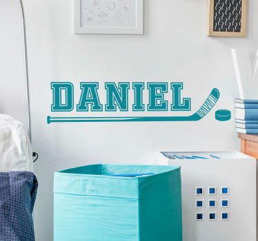 Hockey Stick Customisable Sticker - TenStickers