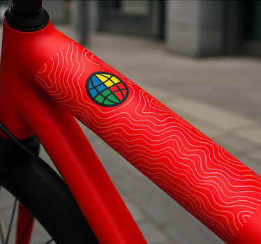 Fahrrad aufkleber weltreise topografie - TenStickers