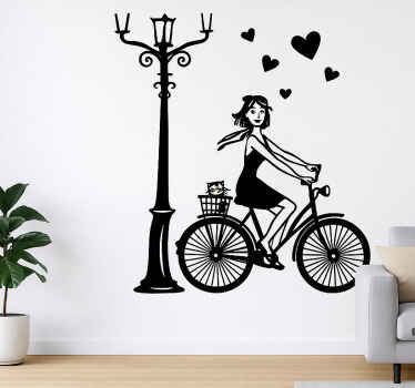 Living room wall sticker parisian cycle dream - TenStickers