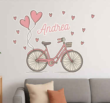 Living room wall sticker dreamy pink cruiser - TenStickers