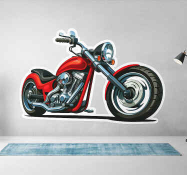 오토바이 테마 스티커 레드 크루저 느낌 - TenStickers