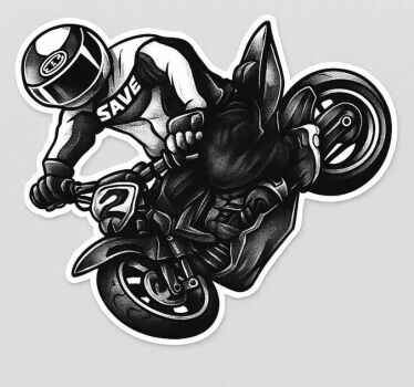 Motorbike sticker black rider spray - TenStickers