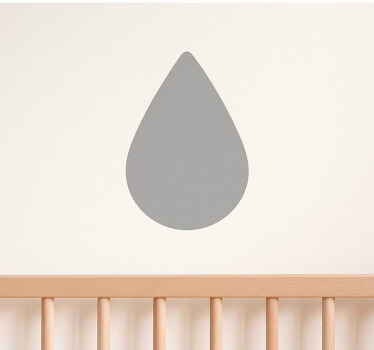 Nursery wall art sticker grey animated raindrops - TenStickers