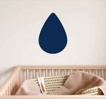 Nursery wall art sticker navy animated raindrops - TenStickers