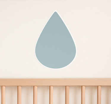 Nursery wall art sticker pale blue animated raindrops - TenStickers
