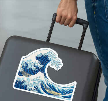 动物贴画复古日本波浪图案 - TenStickers