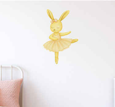 Childrens' wall stickers adorable yellow bunny ballerinas - TenStickers