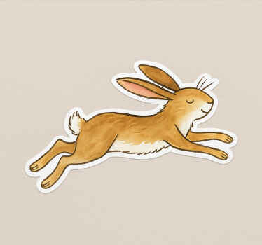 Nursery room wall decal leaping brown bunny rabbits - TenStickers