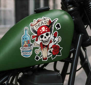 오토바이 스티커 연두색 연료 탱크 - TenStickers