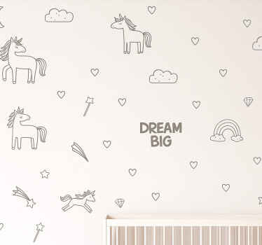 Nursery wall sticker grey dream big nighttime - TenStickers