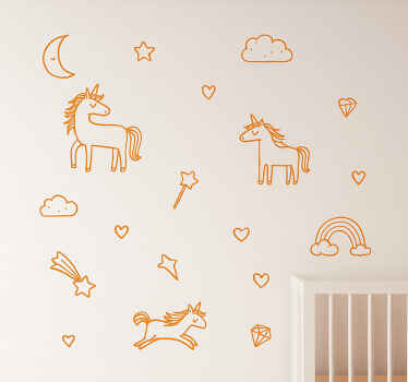 Nursery wall sticker orange dream big nighttime - TenStickers