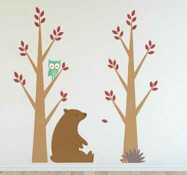 Nursery wall sticker serene woodland animals - TenStickers