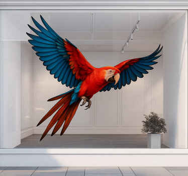 Raamsticker tropische vogel - TenStickers