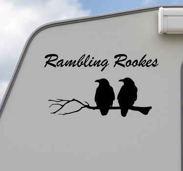 Personalized "rambling rookes" campervan decal - TenStickers