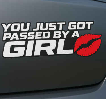 Car sticker funny girl racer - TenStickers