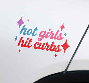 Car sticker hot girls hit curbs - TenStickers