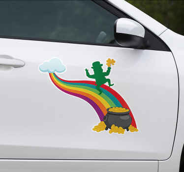 Car sticker st patrick and rainbow - TenStickers