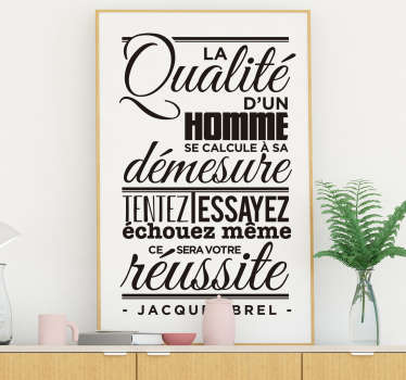 Sticker Maison Citation Jacques Brel - TenStickers
