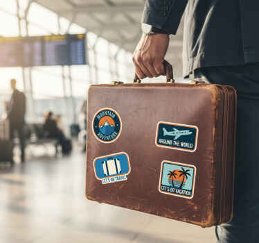 Retro travel set sticker pack - TenStickers
