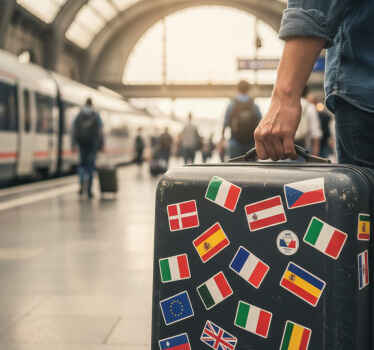 여행 및 관광 벽 스티커 유럽 국기 세트 - TenStickers