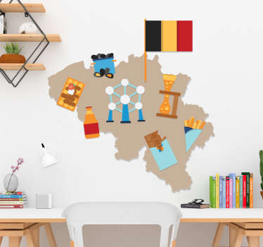 Sticker Maison Guide Voyage Belgique - TenStickers