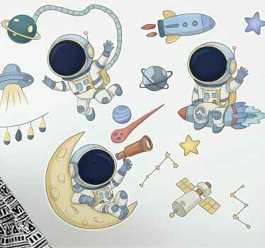 Naklejka na ścianę dla dzieci kosmos - TenStickers