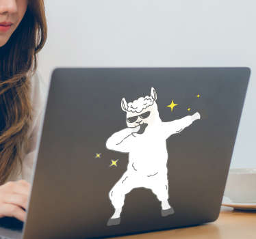 Llama Dabbing Laptop Sticker - TenStickers