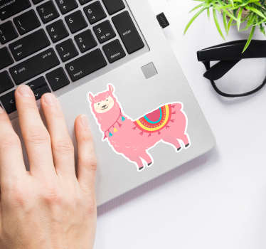 llama rose laptop sticker - TenStickers
