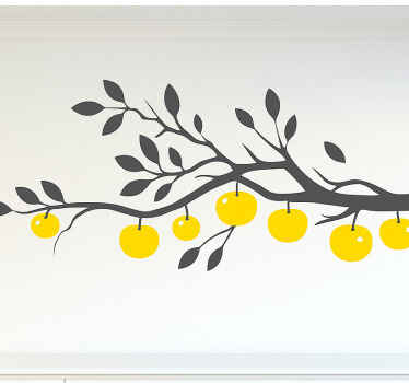 Kitchen wall sticker yellow fruit tree - TenStickers
