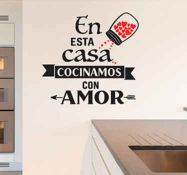 Vinilo para cocina cocinamos con amor - TenVinilo