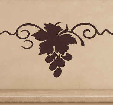 Kitchen wall sticker monochrome grapes - TenStickers