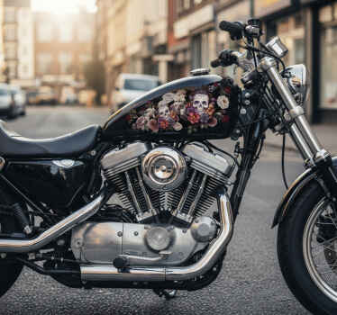 Motorbike sticker dead rose - TenStickers