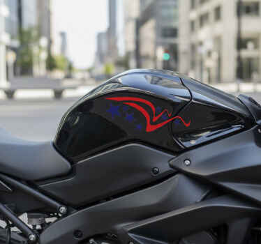 Motorbike sticker stars liberty fire - TenStickers