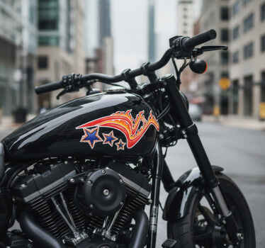 Motorbike sticker liberty fire - TenStickers
