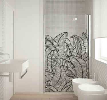 Window sticker monochrome tropical leaves design - TenStickers
