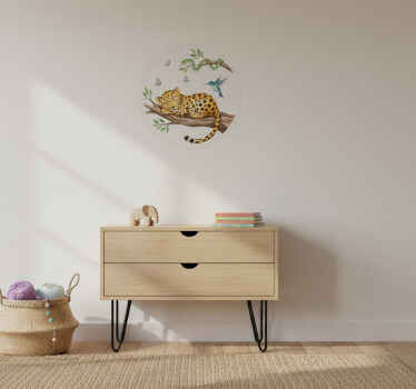 Illustration wall sticker sleeping leopard - TenStickers